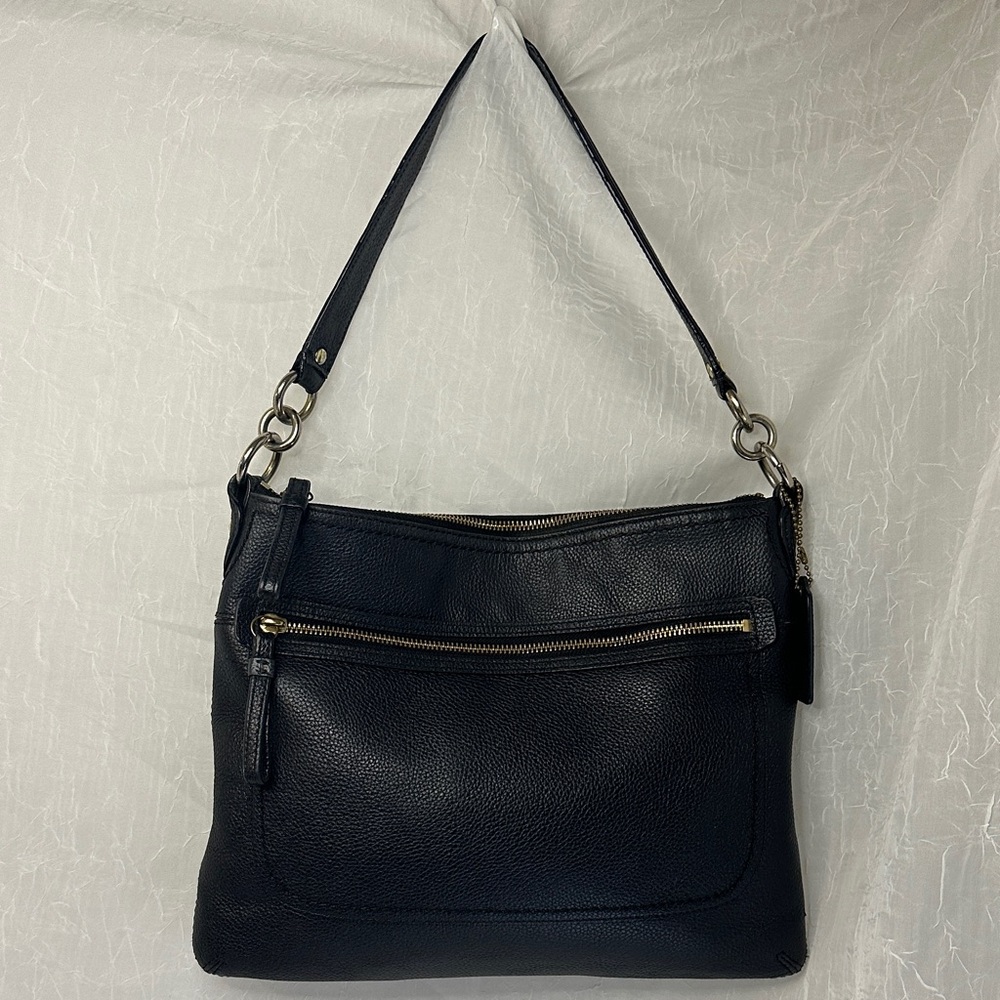 Coach Poppi Perri Black Leather Shoulder Bag - Picture 3 of 11